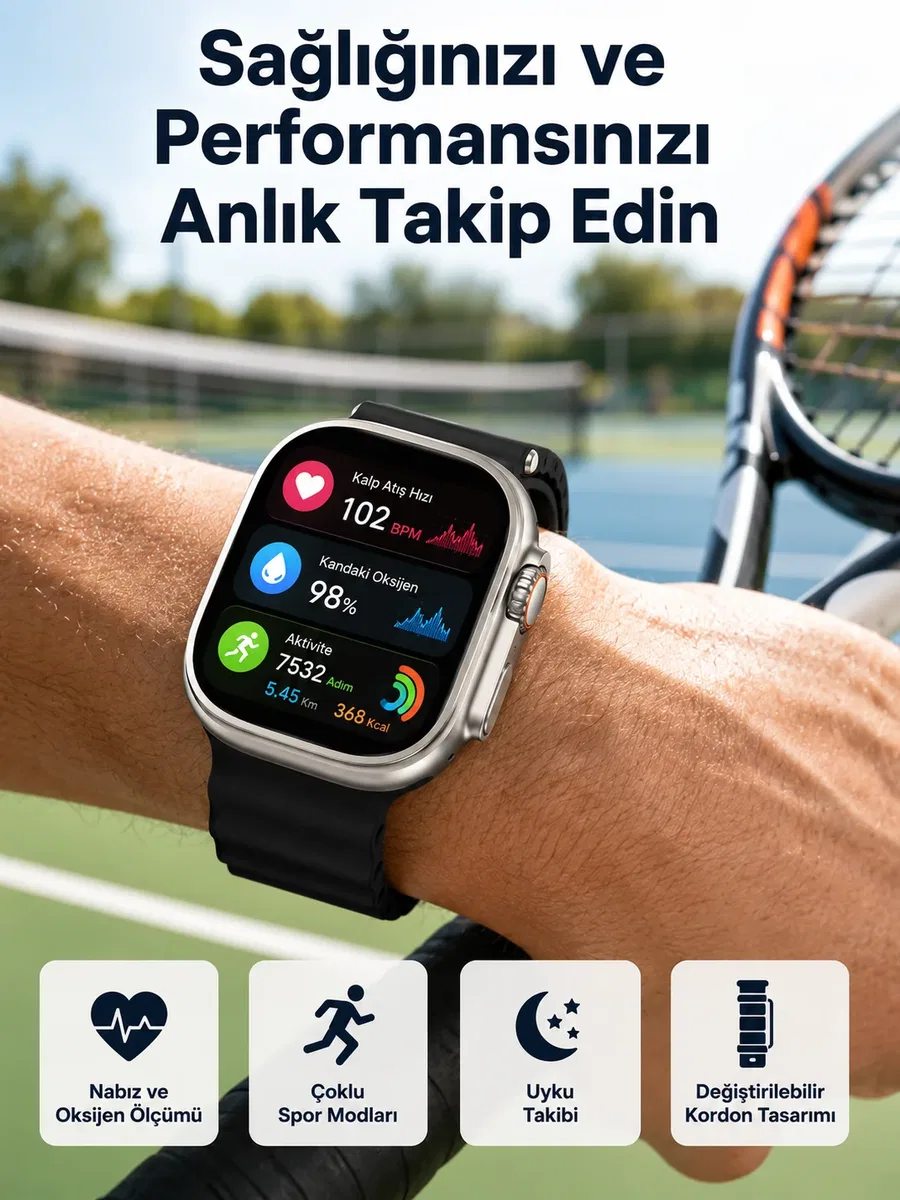 Akıllı Saat Çok Fonksiyonlu Unı Sosyal Medya Girişli Bluetooth Bağlantılı