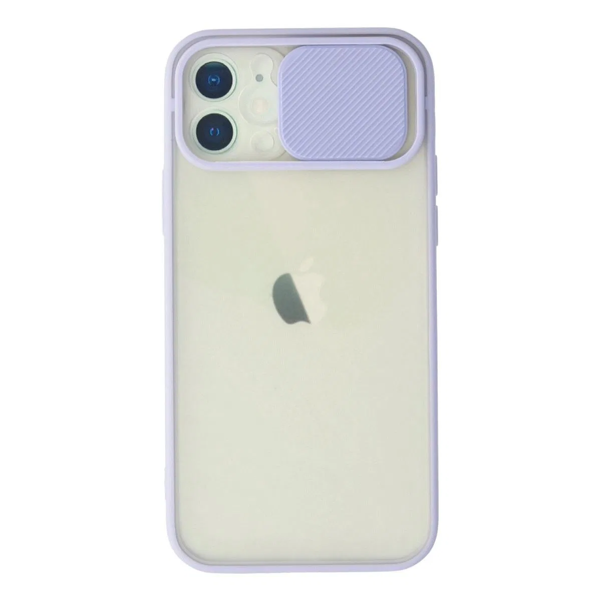 Apple İphone 12 Kılıf Palm Buzlu Kamera Sürgülü Silikon - Lila