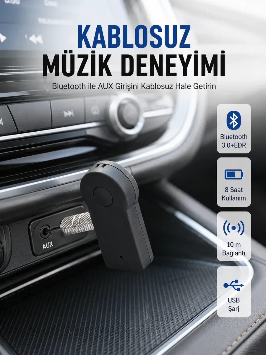 Kablosuz Bağlantı ile Müzik ve Görüşme Araç Kiti