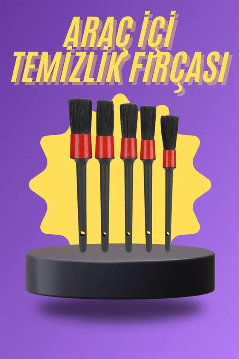 5 Parça Araç İçi Temizlik Fırçası Araç İçi-Dışı Temizleme Fırça Seti görsel 2