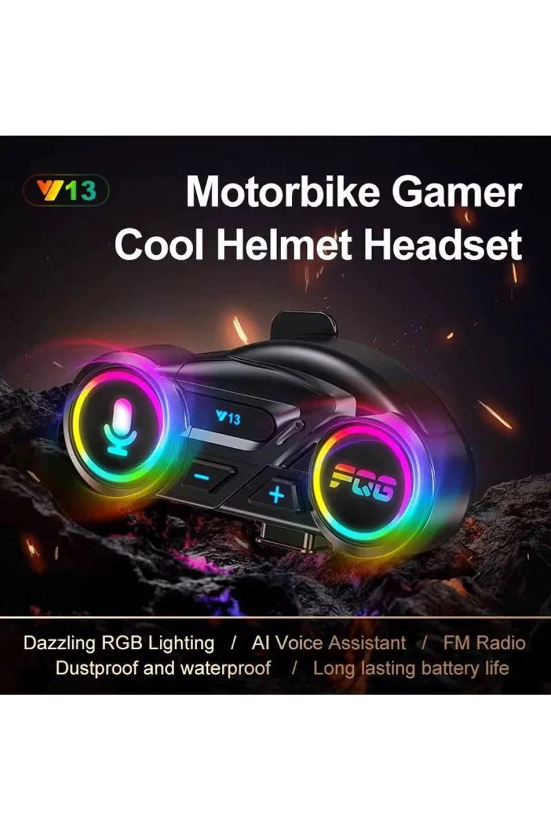 Y13 Motor Kask Kulaklık Rgb Modlu Radyolu Motosiklet Kulaklık 5. 3 Bluetooth Intercom görsel 5