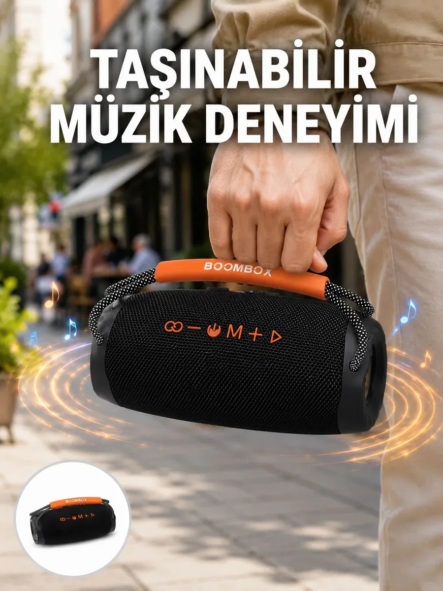 Bluetooth 5. 1 Kablosuz Hoparlör Derin Bas RGB Işıklı Yeni Nesil