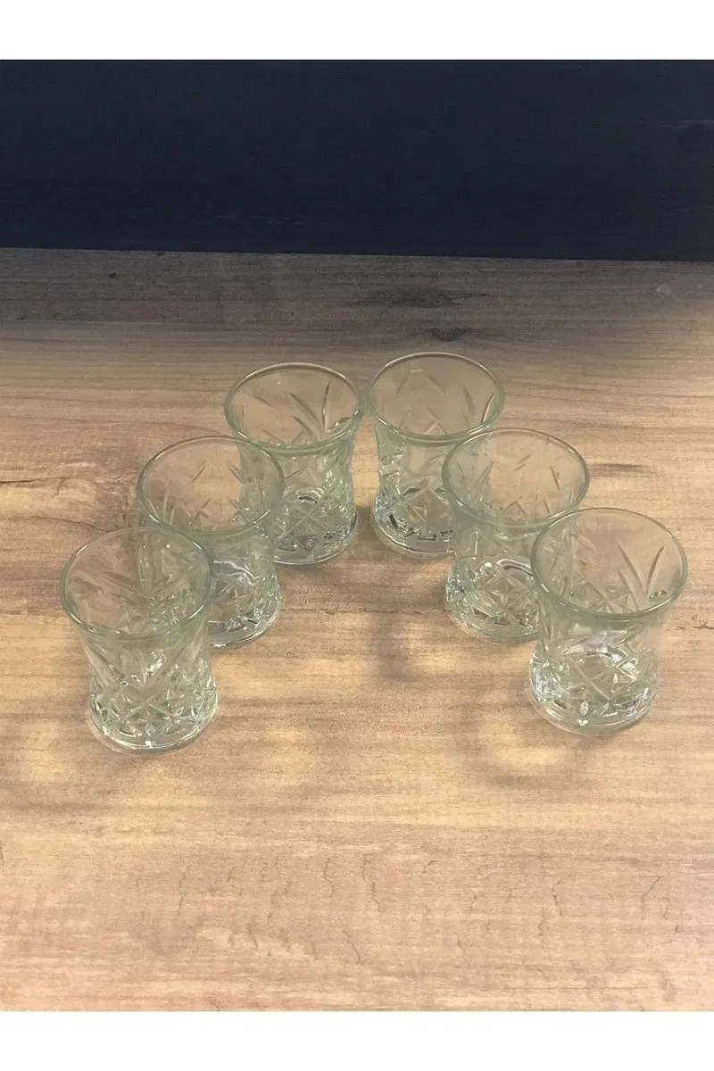 6 Lı Asya Kahve Yanı Su Bardağı Şeffaf Renk Royaleks-70279 görsel 2