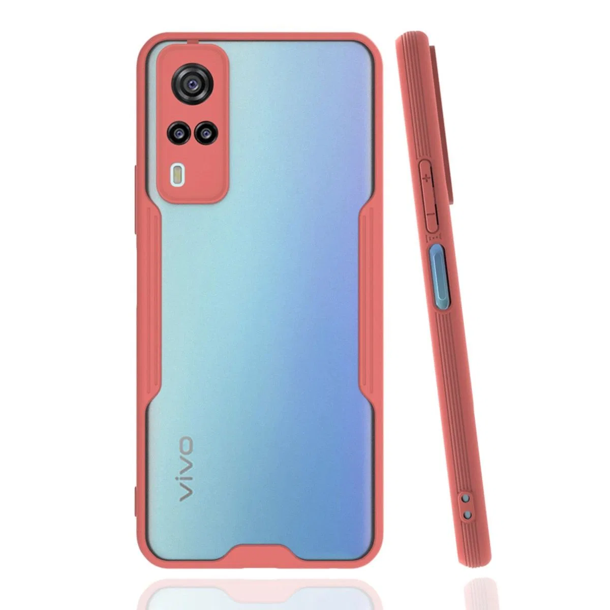 Vivo Y53s Kılıf Platin Silikon - Pembe