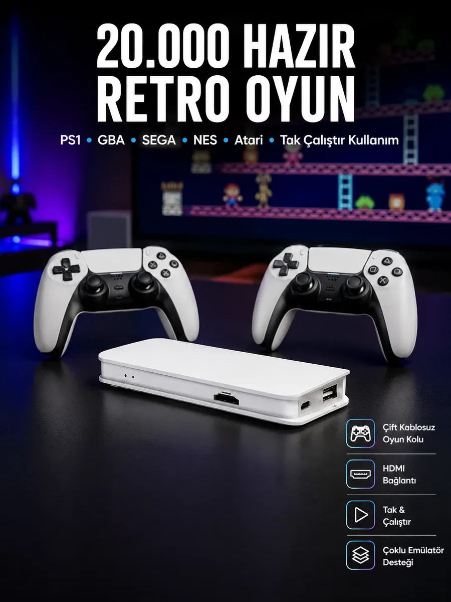 Retro Oyun Konsolu – 20. 000 Yüklü Oyun