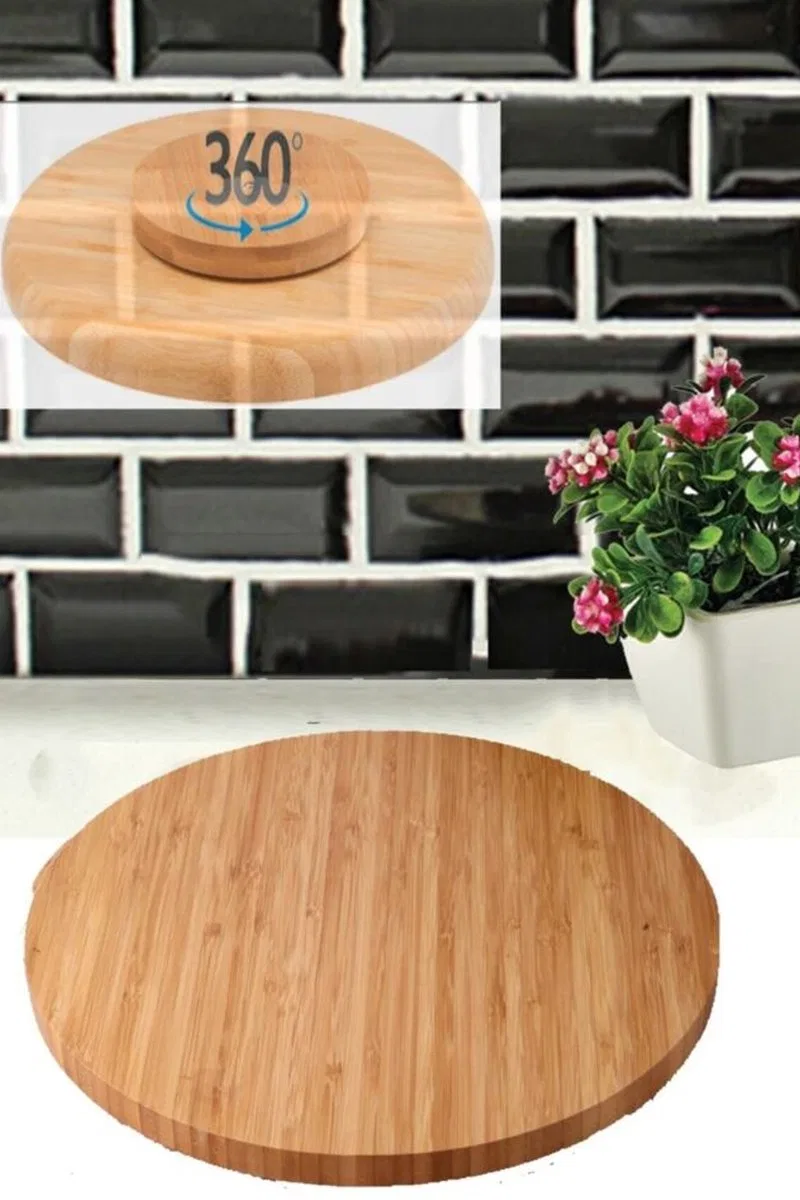 Bambu Döner Standlı 30 cm Lüx Sunum Tabağ 28x28x3, 5cm Royaleks-BLS3030DBNR