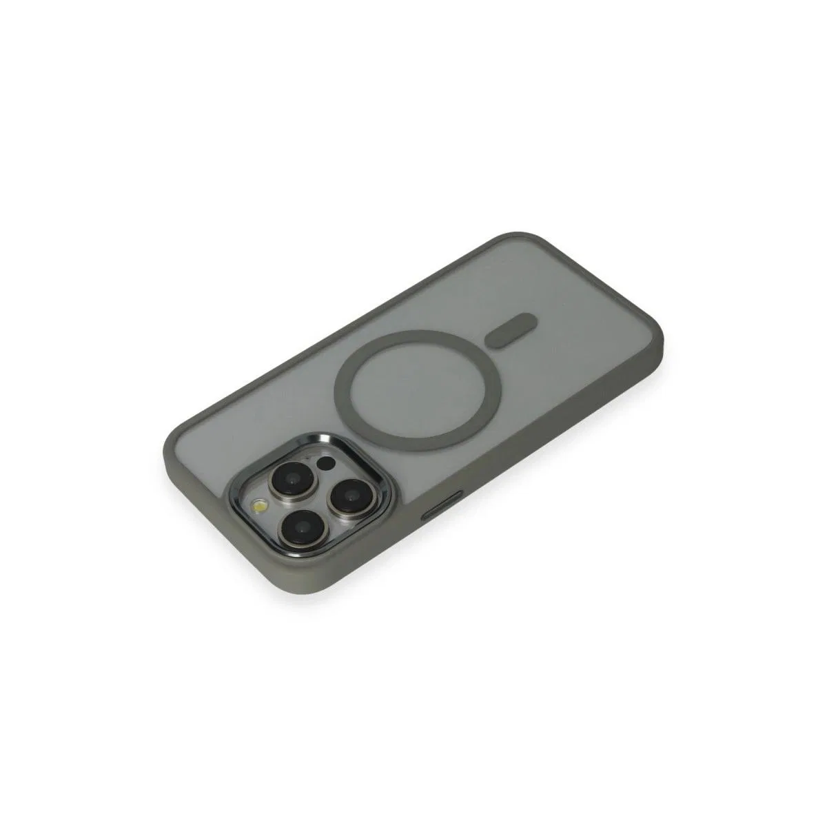 Apple İphone 15 Pro Max Kılıf Room Magneticsafe Silikon - Gri görsel 3