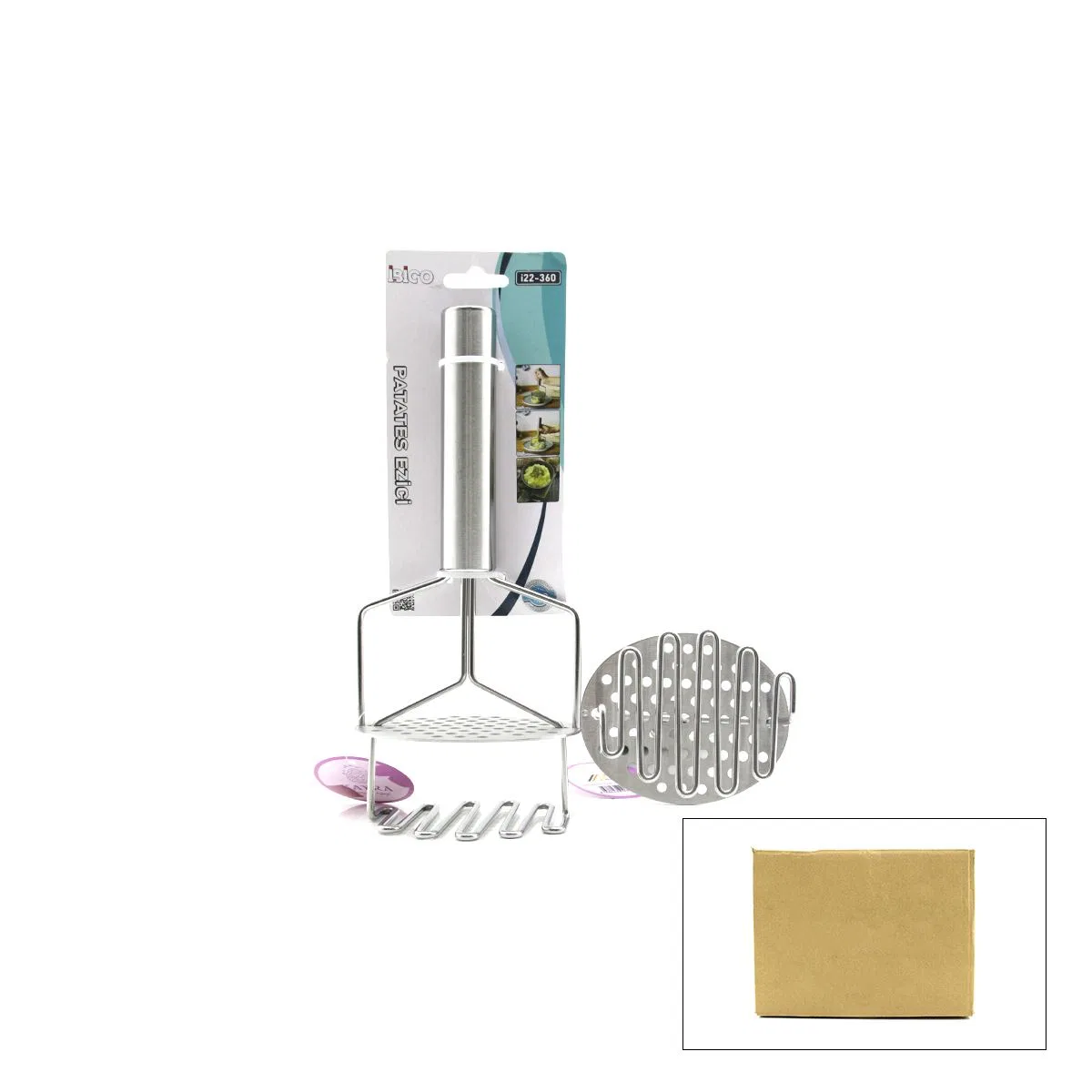 Metal Zigzag (Yay Şekilli) Patates Ezici - Metal Saplı görsel 3