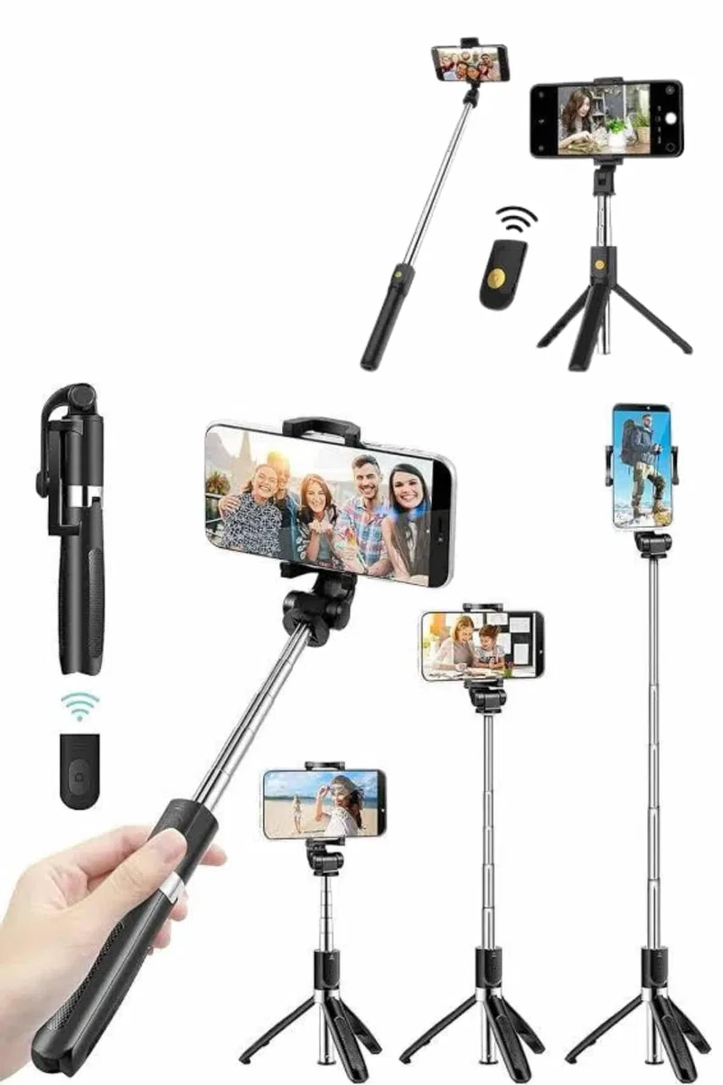 Cep Telefonu Tripod Standı Manyetik Selfie Sopa Bluetooth Uzaktan Kumandalı görsel 2