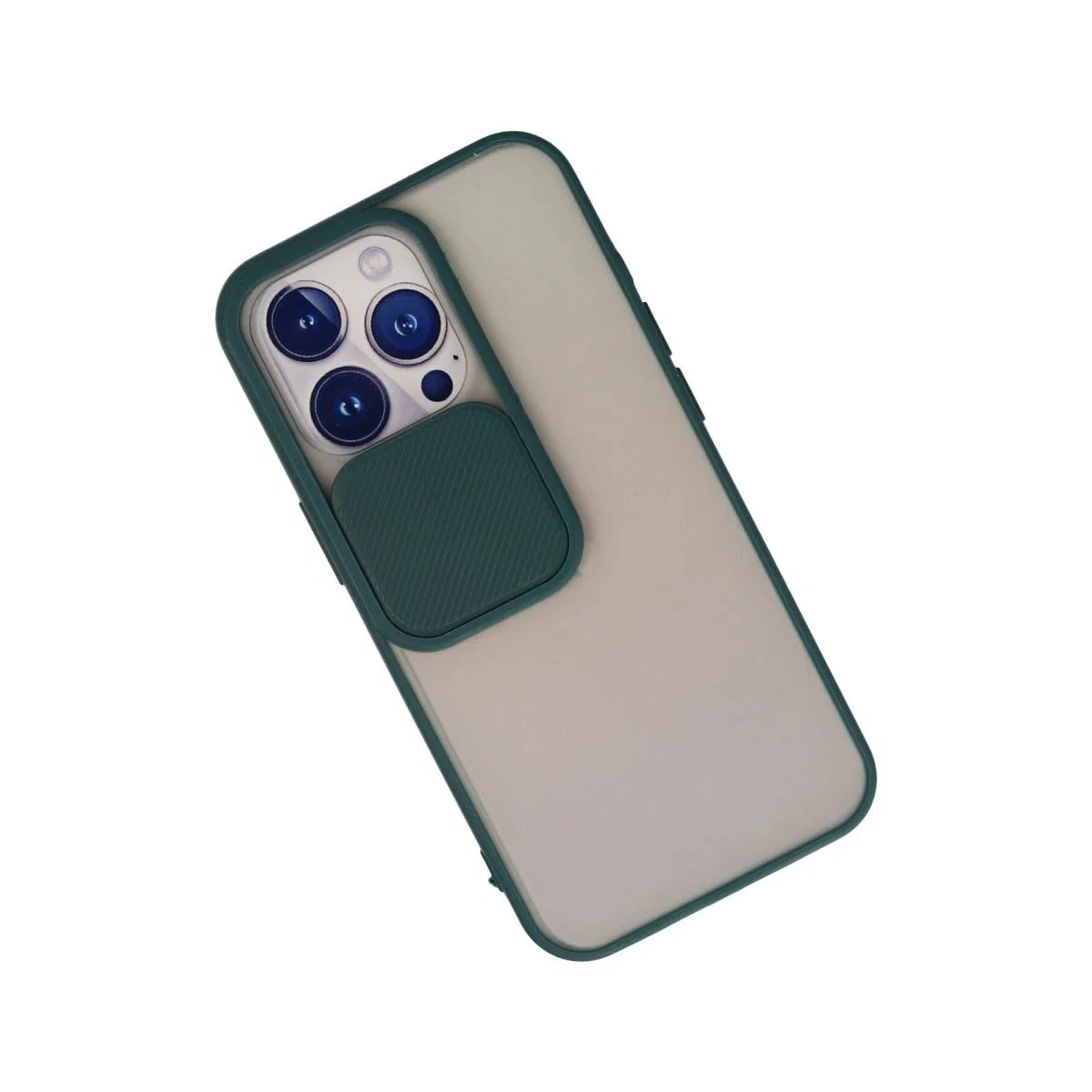 Apple İphone 13 Pro Kılıf Palm Buzlu Kamera Sürgülü Silikon - Yeşil görsel 3