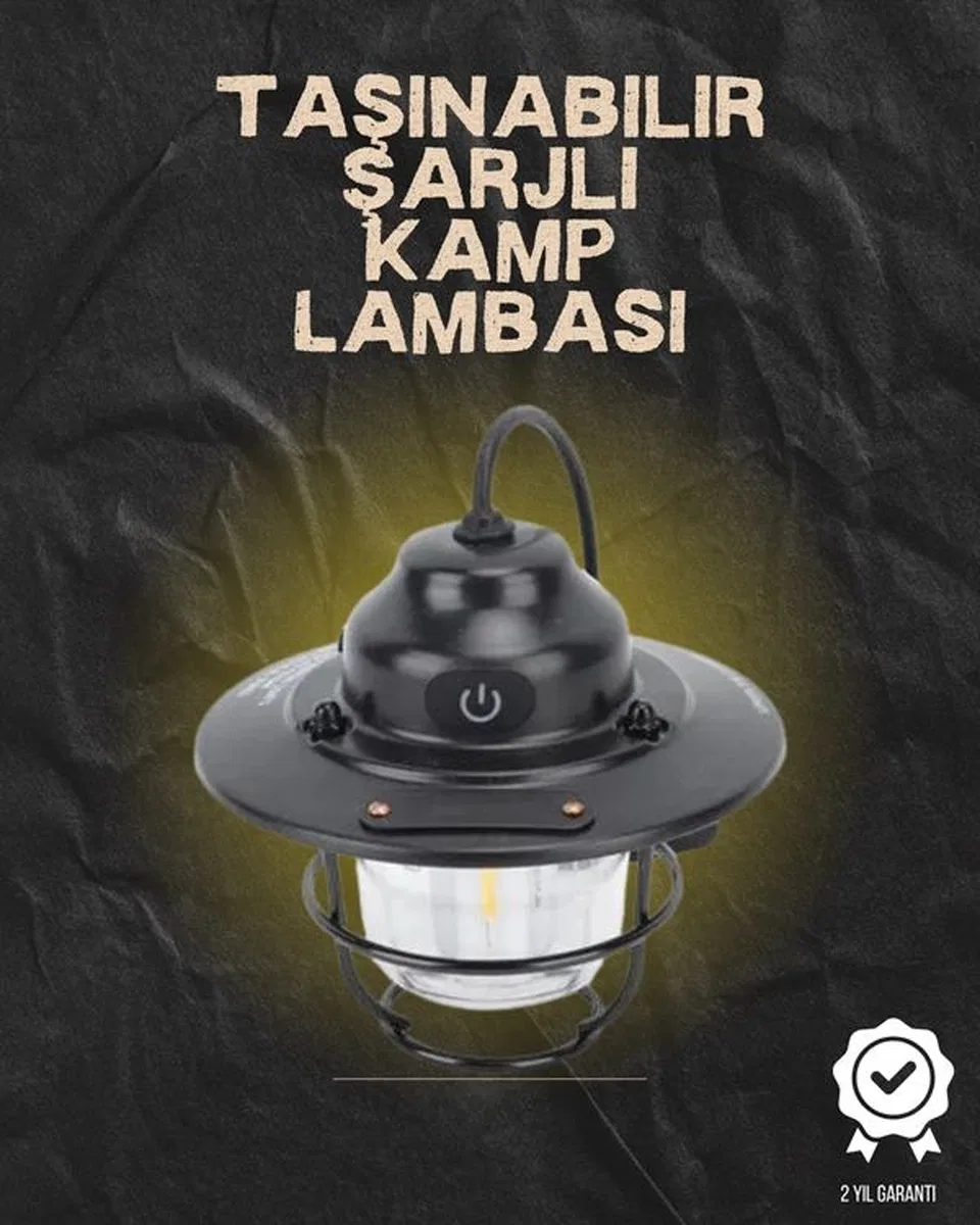 Kamp Ve Bahçe İçin Retro Led Fener – Sıcak Işık, Uzun Ömürlü Batarya