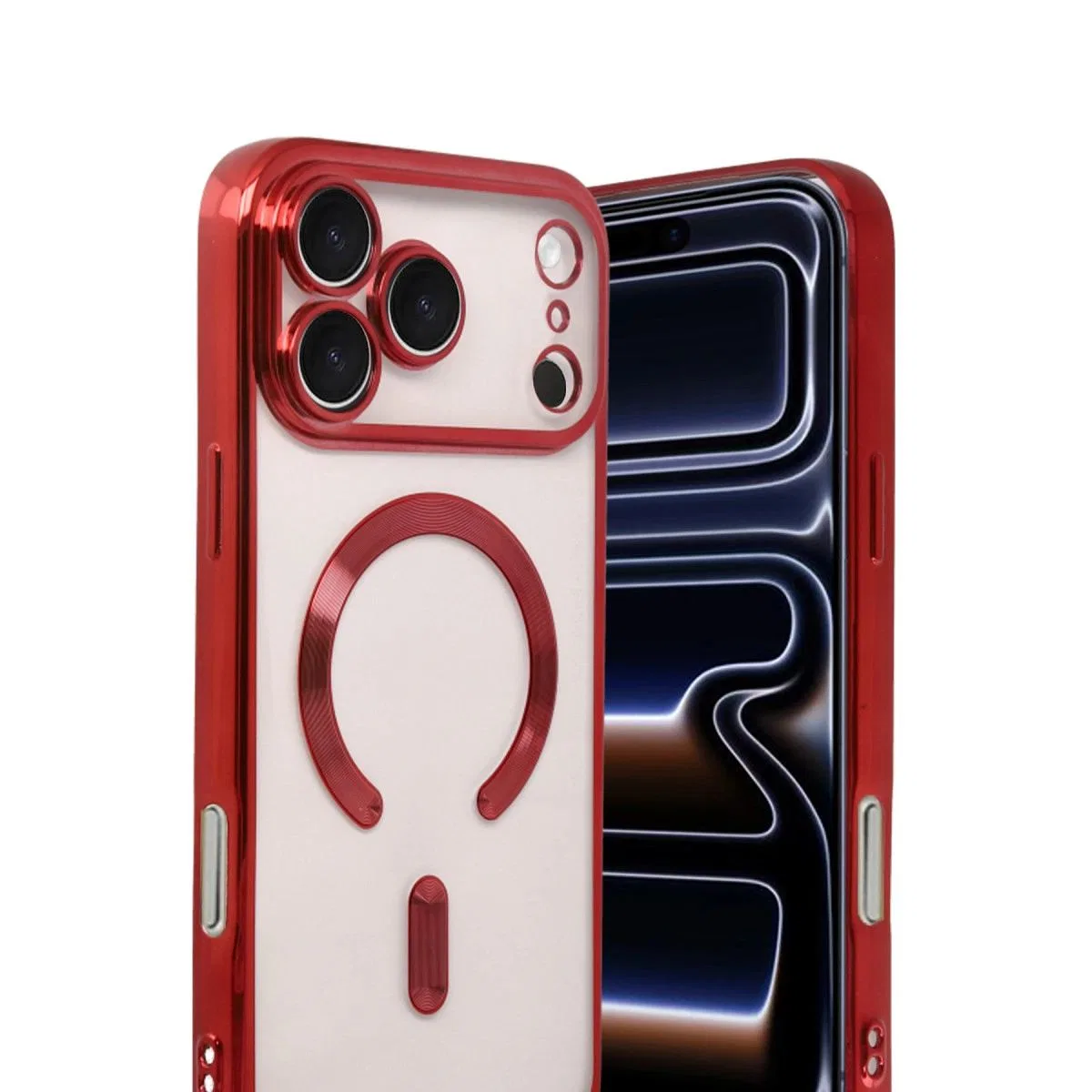 Apple İphone 17 Pro Max Kross Magneticsafe Kapak - Kırmızı görsel 2