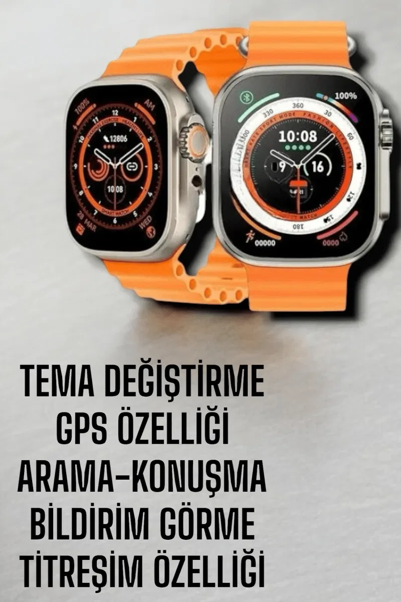 Suya ve Toza Dayanıklı 45 MM Akıllı Saat Bildirim ve Cevapsız Çağrı Görüntüleme görsel 2