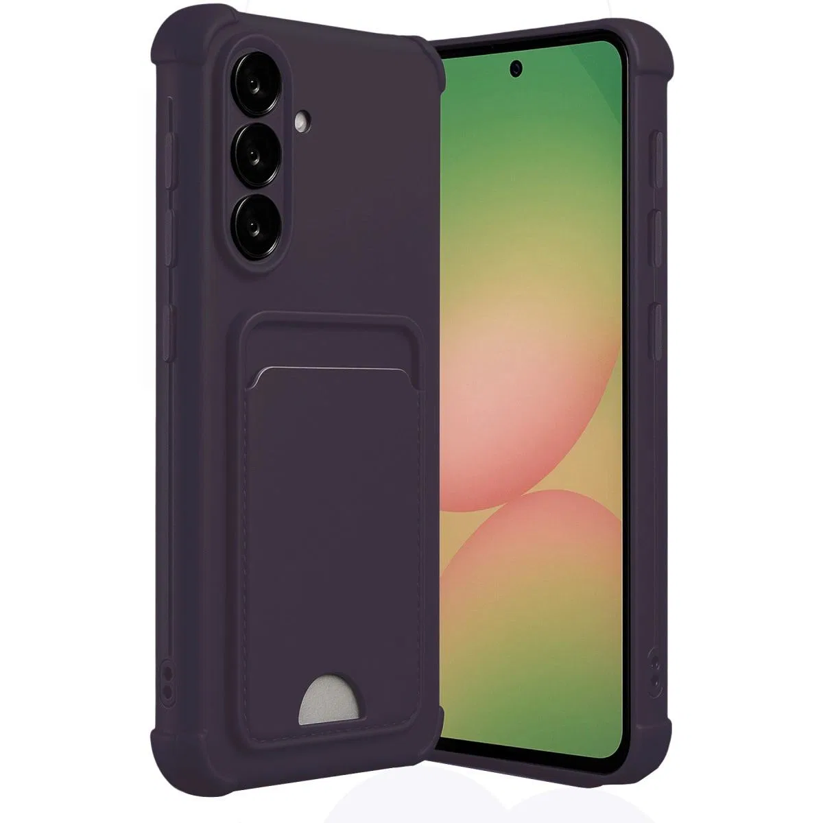 Samsung Galaxy A56 Kılıf Kelvin Kartvizitli Silikon - Derin Mor