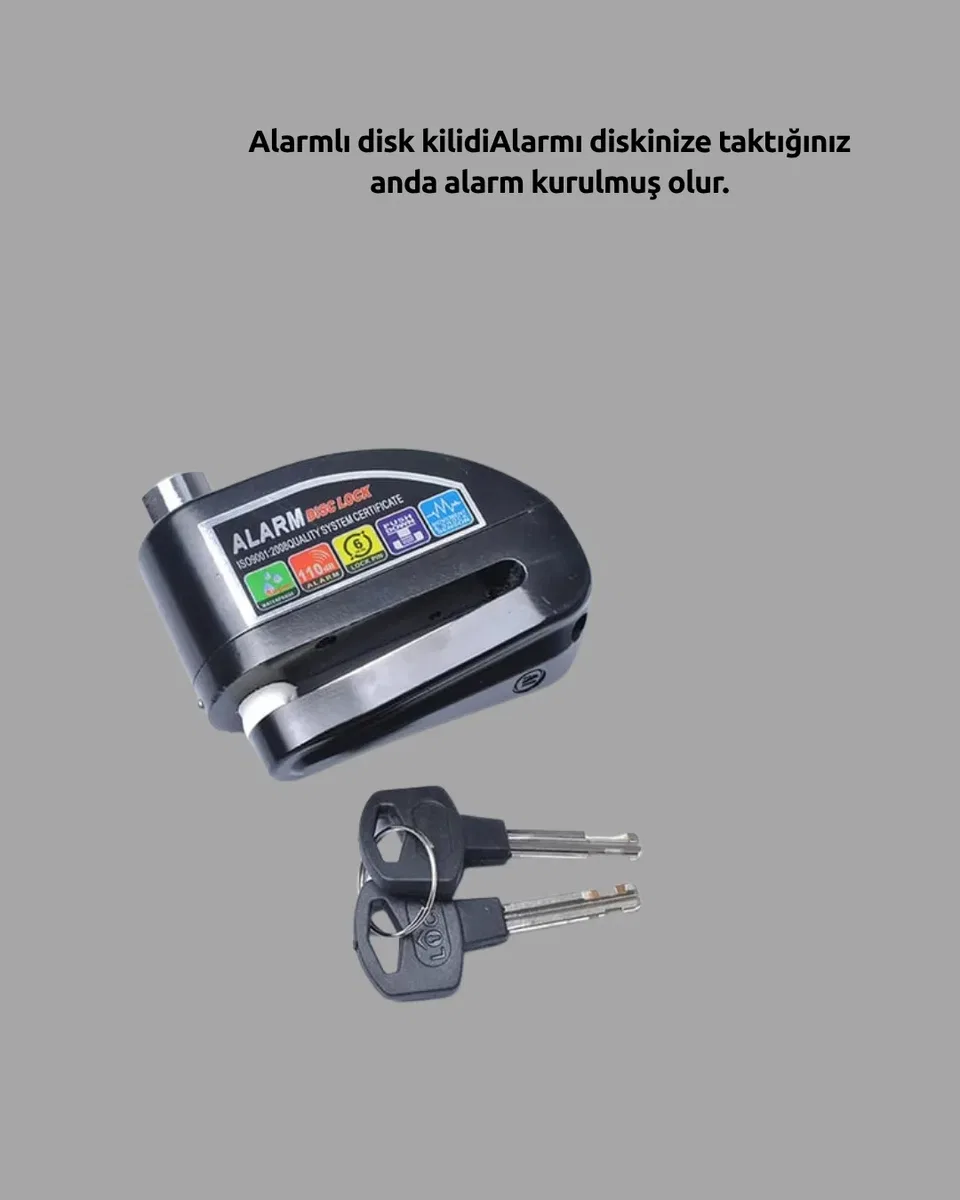 Çift Modlu 110dB Alarmlı Disk Kilidi Suya Dayanıklı görsel 4