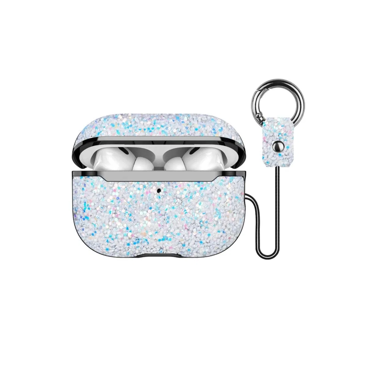Onegif Apple Airpods 2 (2. nesil) Bright Simli Airpods Kapak - Gümüş