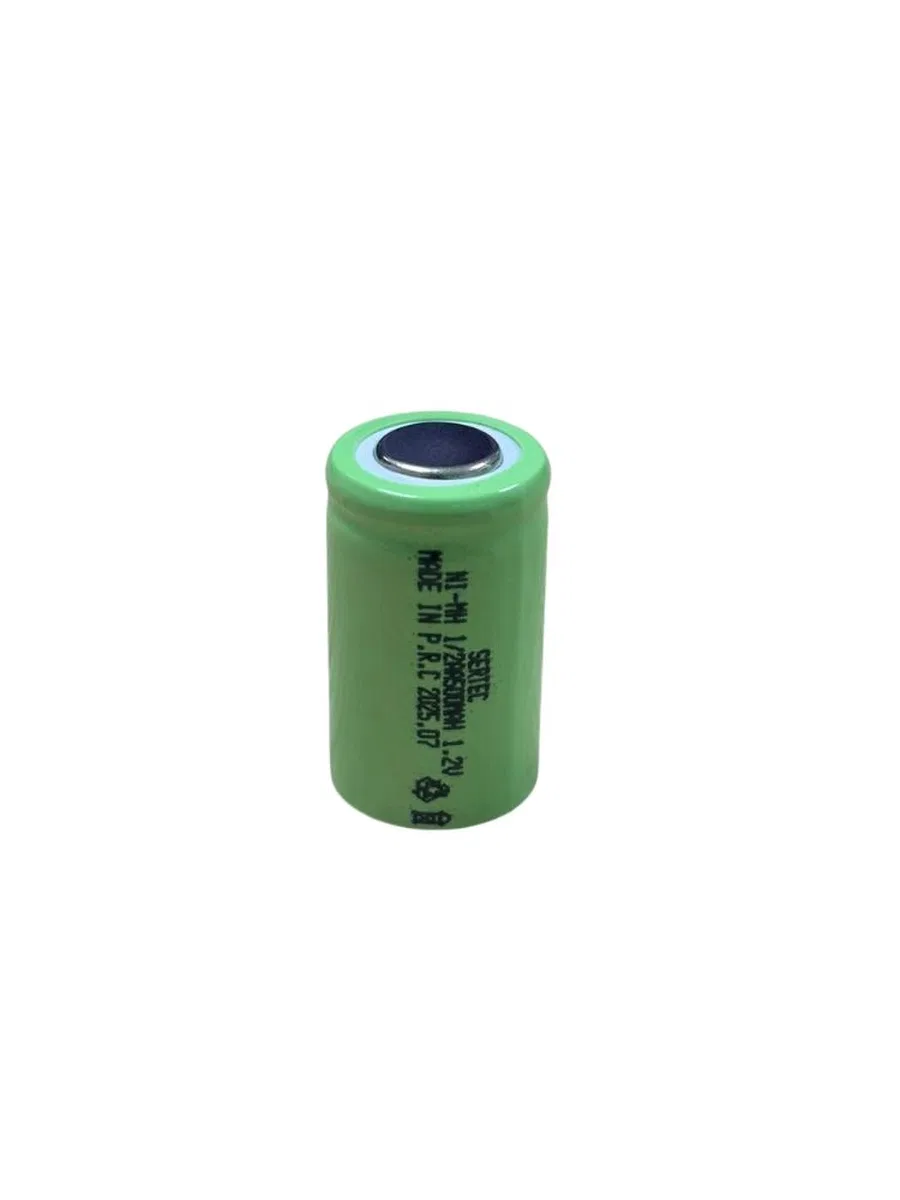 Sertec - 1. 2v 500 Mah - 1/2aa - Ni-mh Şarjlı Pil - (başsız / Flat Head)