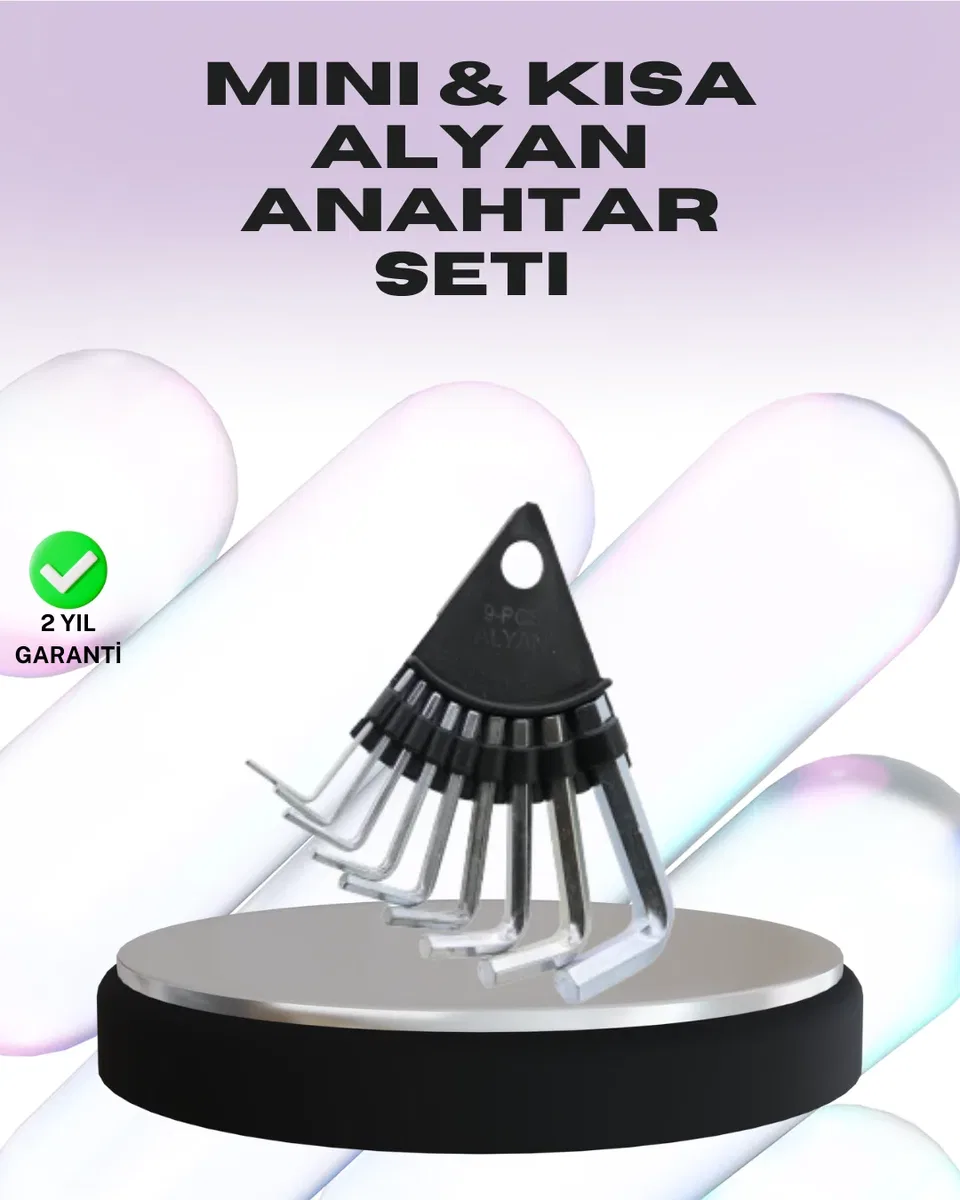 9 Parça Alyan Anahtar Seti Farklı Metrik Ölçü Pratik Taşıma