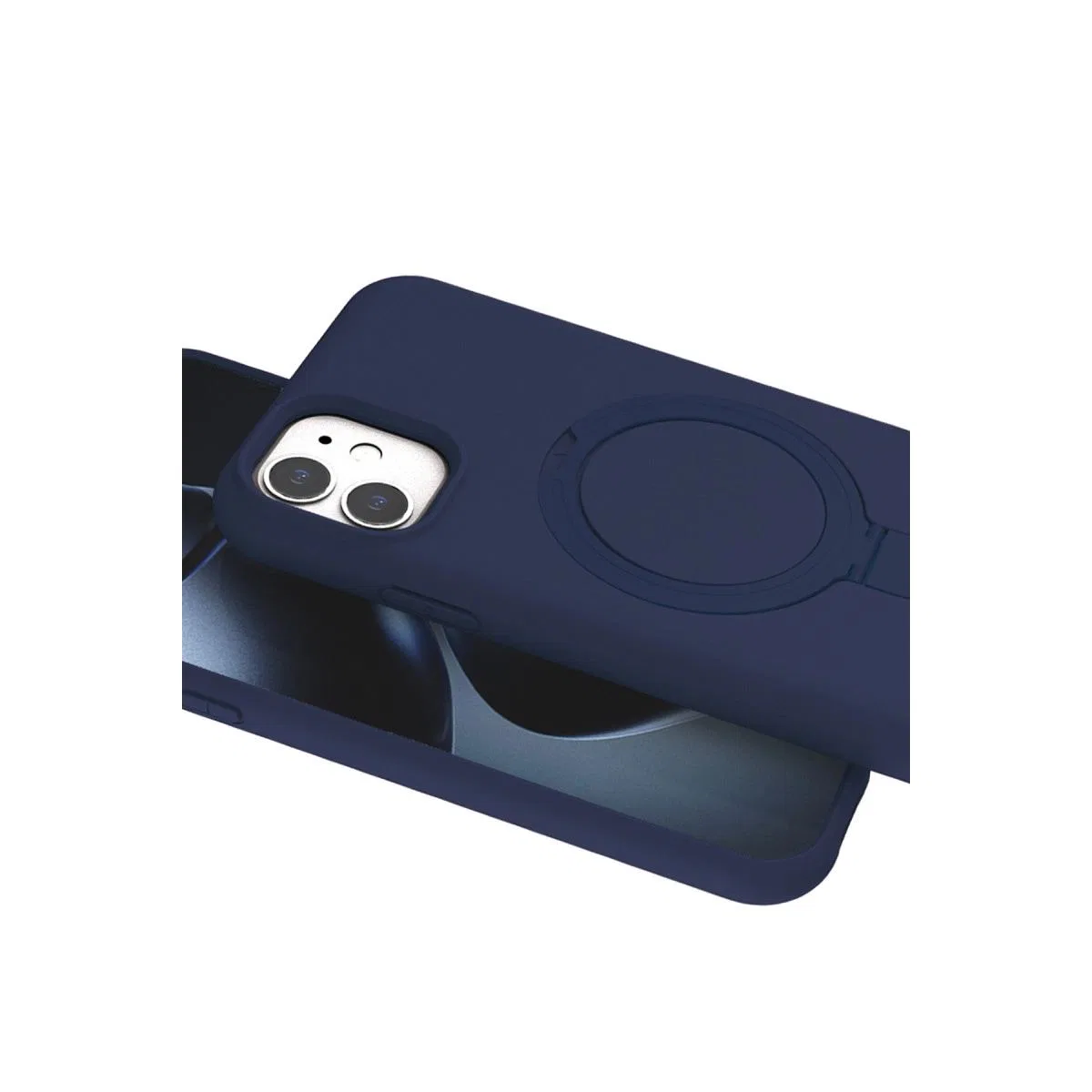 Apple İphone 11 Regal Magsafe Standlı Kapak - Lacivert görsel 4