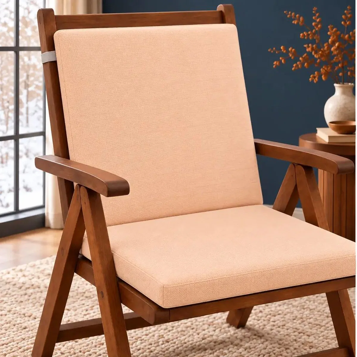 Tek Parça Sırtlıklı Sandalye Minderi · 80 × 40 × 4 cm · Kayısı · 80 × 40 × 4 cm görsel 2