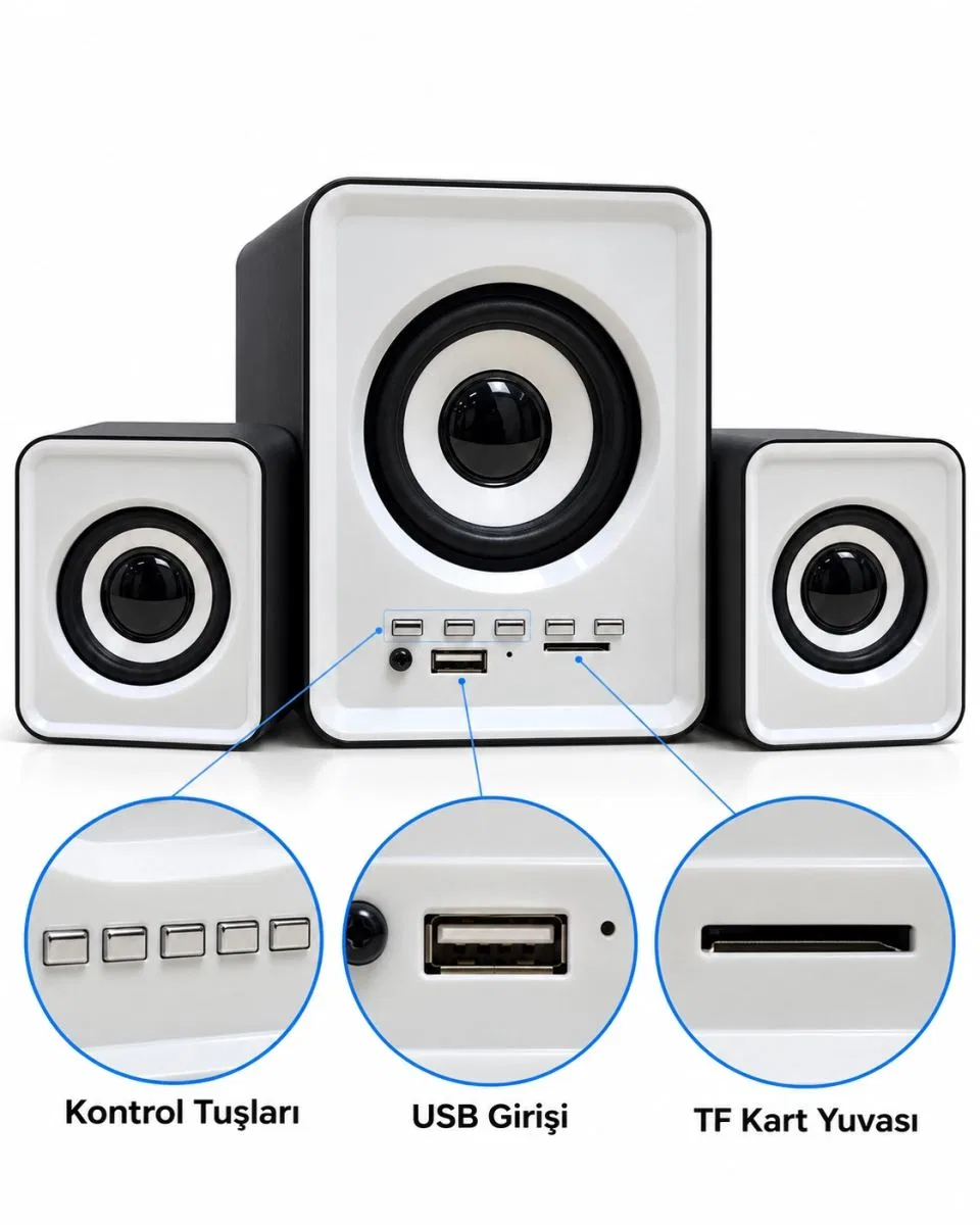 Bluetooth Özellikli Mini Dijital Hoparlör Seti görsel 4