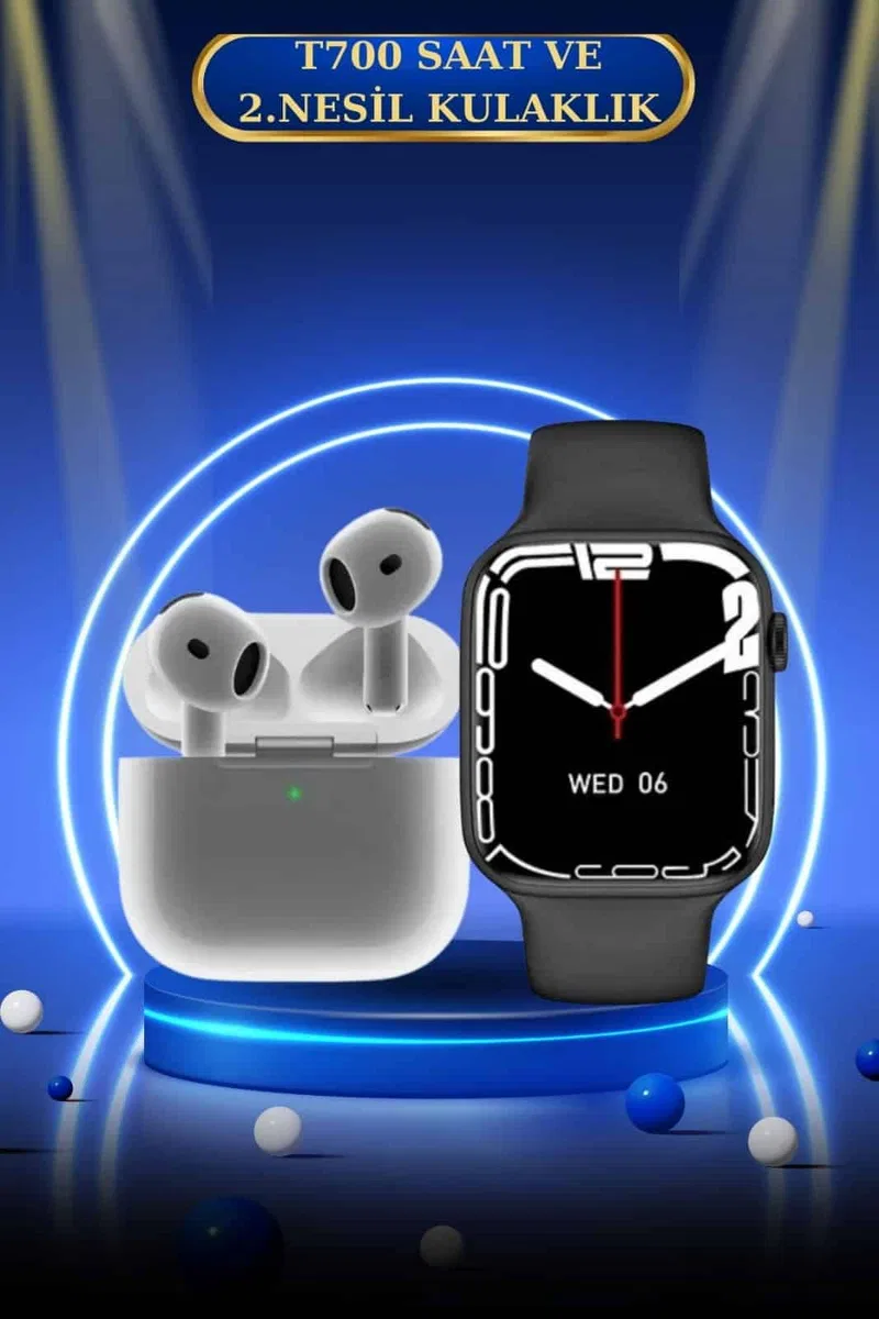 3. Nesil TWS Bluetooth Kulaklık ve Dokunmatik Ekran Akıllı Saat Sesli Görüşme görsel 2