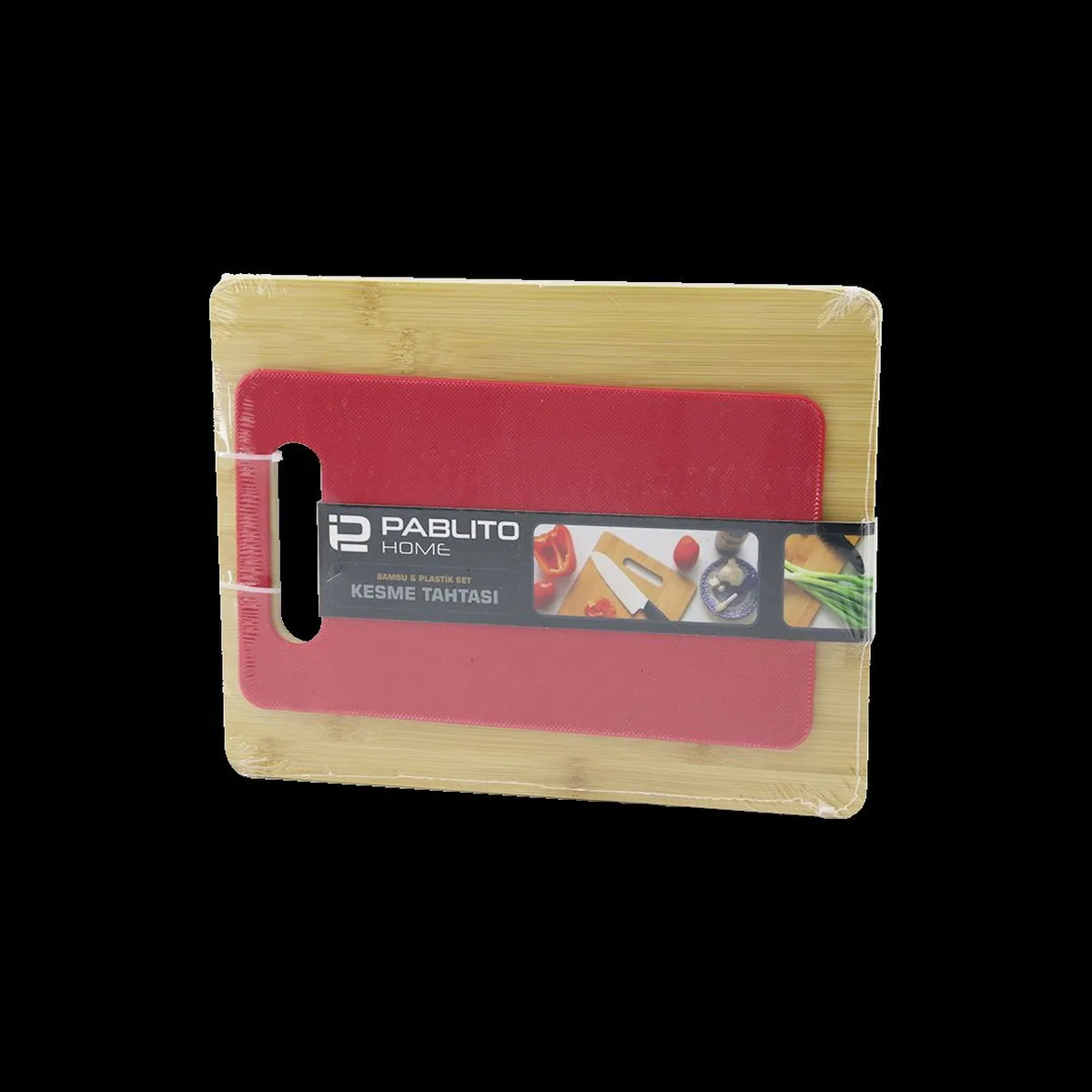 Bambu ve Plastik Kesme Tahtası 2'li Set (22x28 & 15x25 cm) görsel 2