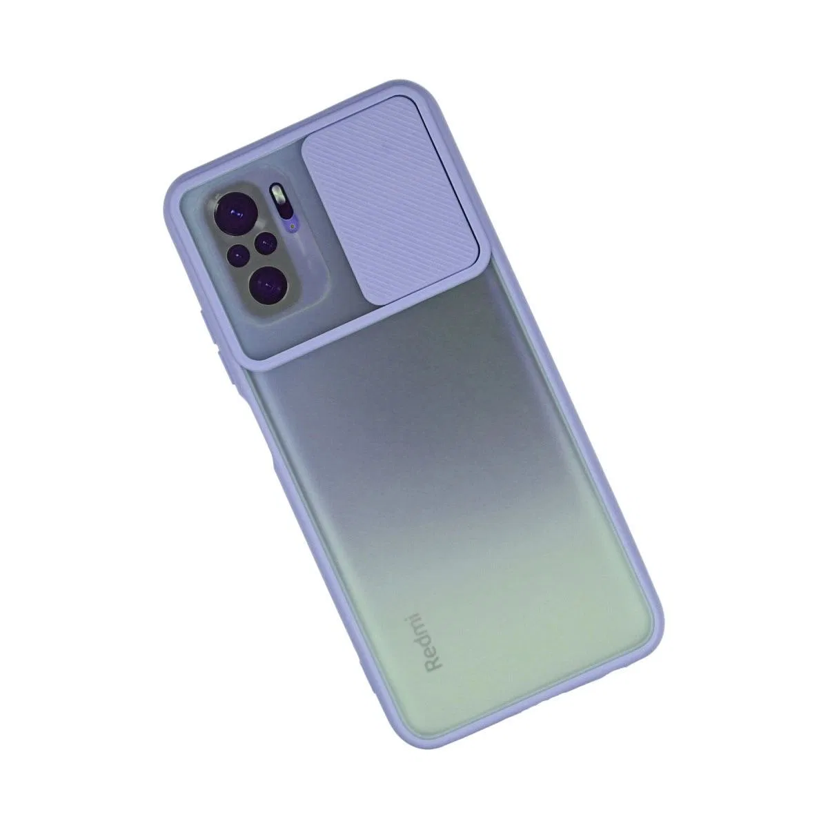 Xiaomi Redmi Note 10 Kılıf Palm Buzlu Kamera Sürgülü Silikon - Lila görsel 2