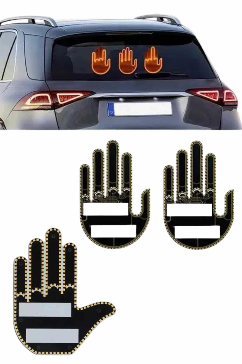 Kumandalı El Led Araba İçi 4 Farklı Mod El Orta Parmak Led görsel 2