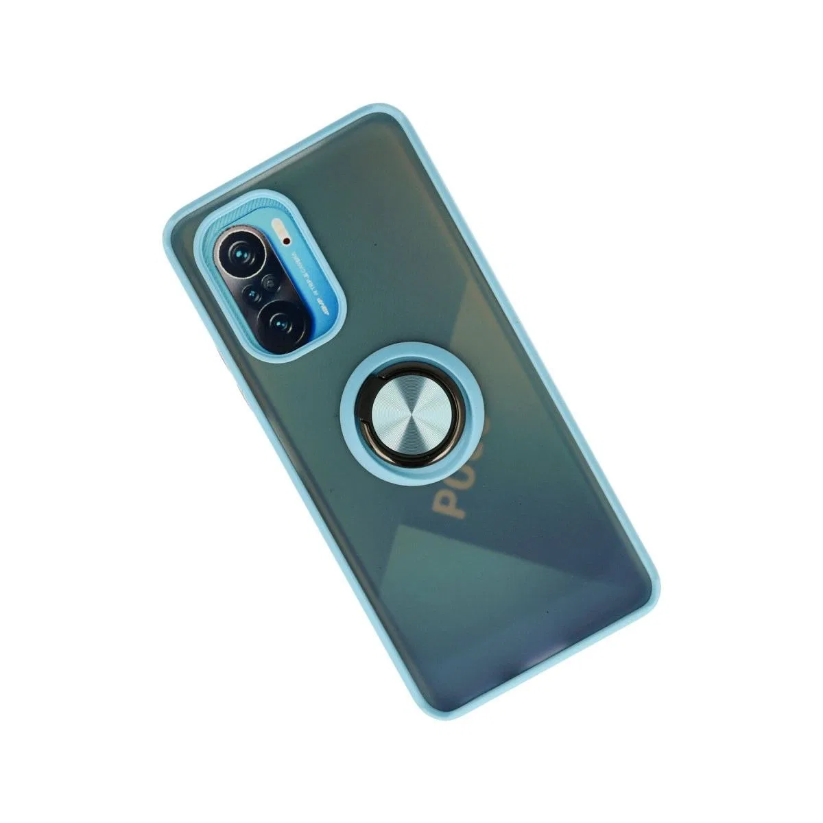 Xiaomi Redmi K40 Kılıf Montreal Yüzüklü Silikon Kapak - Buz Mavi görsel 2