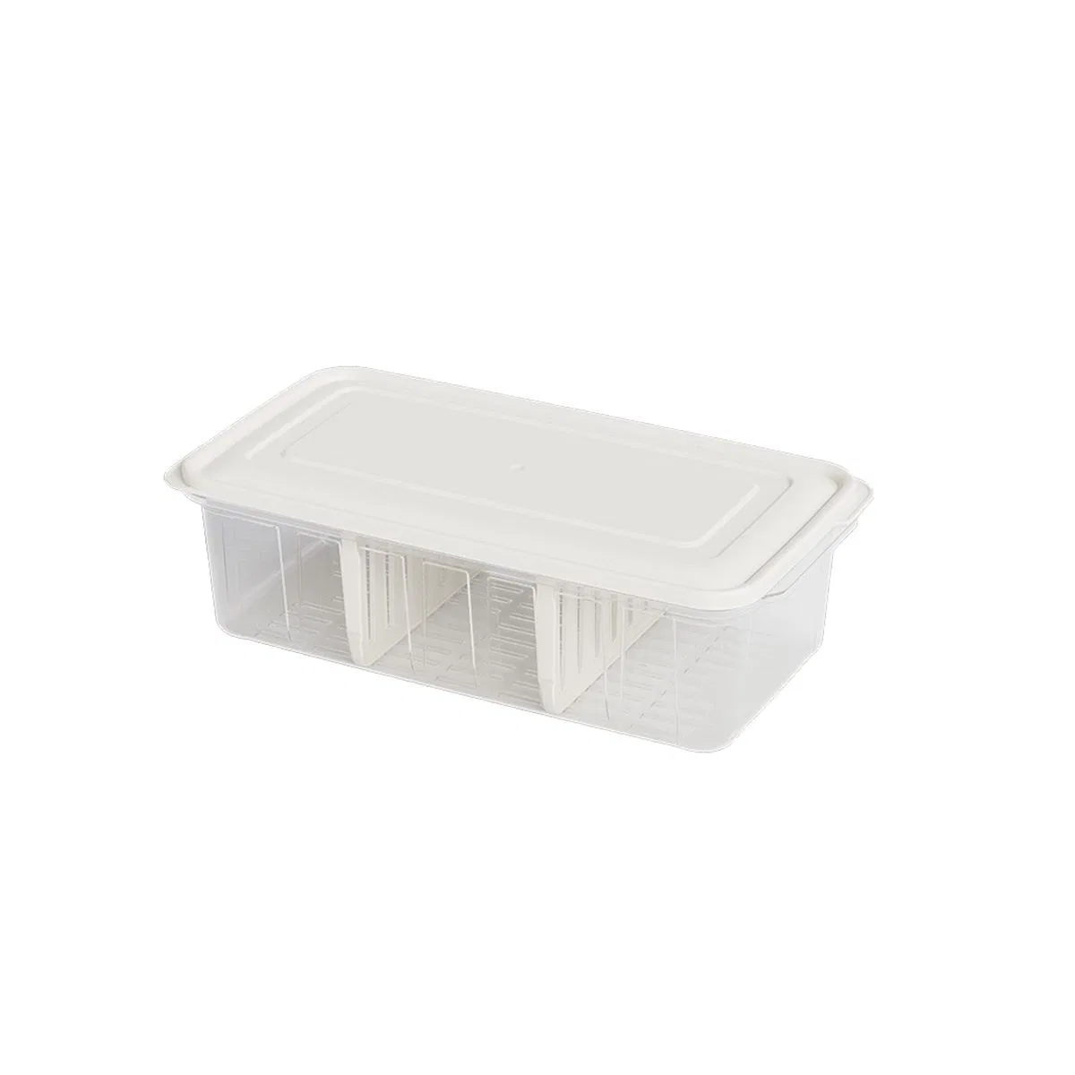 Şeffaf Plastik Buzdolabı Organizeri 6 Litre Kapaklı 3 Bölmeli görsel 2