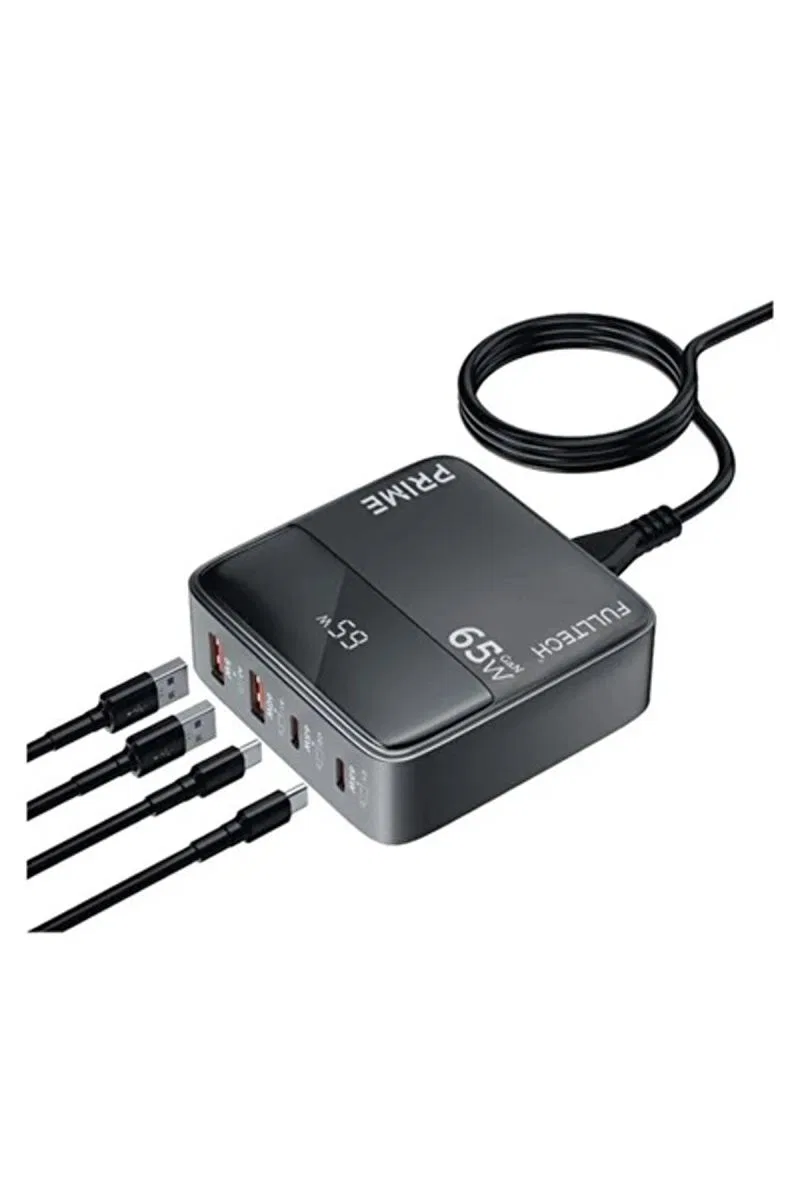 65w Masaüstü 4 Portlu Hızlı Şarj Cihazı İstasyonu 2xusb-a, 2xtype-c Giriş, 1, 5 Mt. Kablo görsel 3