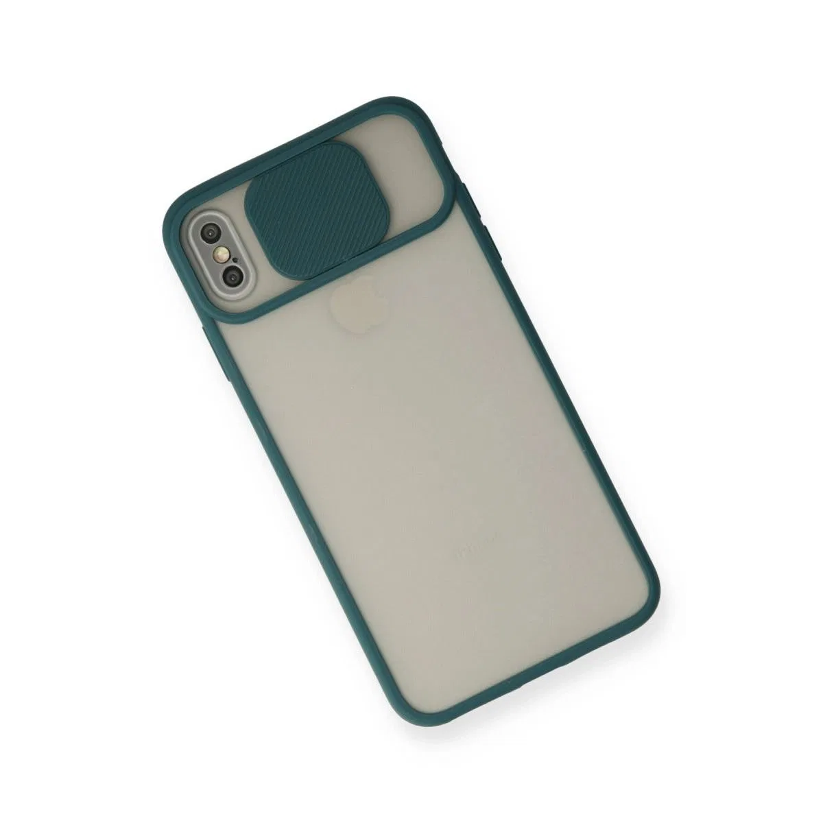 Apple İphone X Kılıf Palm Buzlu Kamera Sürgülü Silikon - Yeşil görsel 3