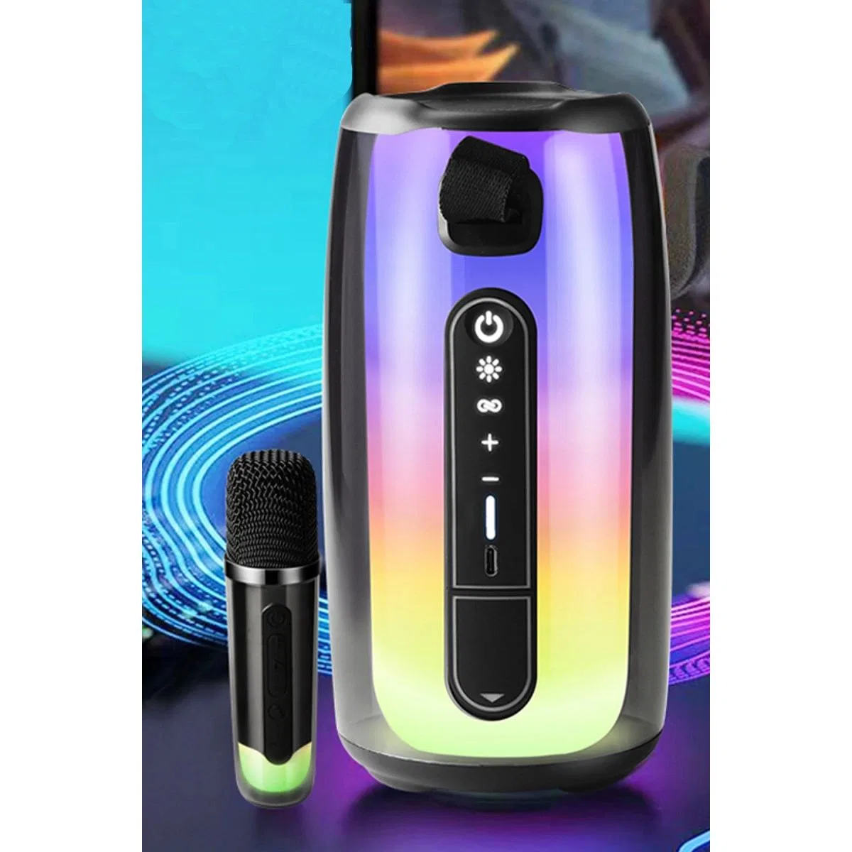 Pluse 7 Mikrofonlu Rgb Kablosuz Hoparlör - Beyaz görsel 3