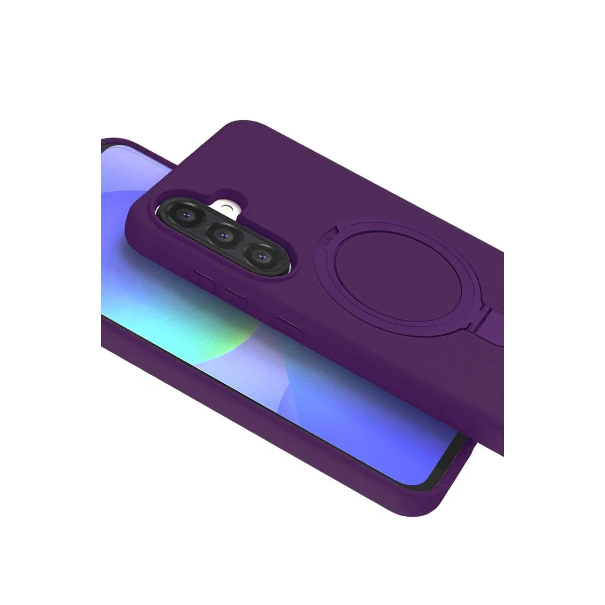 Samsung Galaxy A36 Regal Magsafe Standlı Kapak - Derin Mor görsel 3