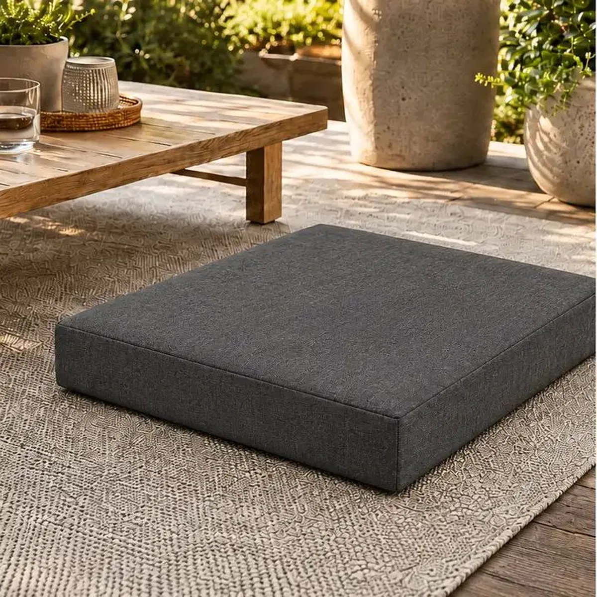 Kedi Köpek Yatağı Kare Blok Minder · 50 × 50 × 7 cm · Antrasit