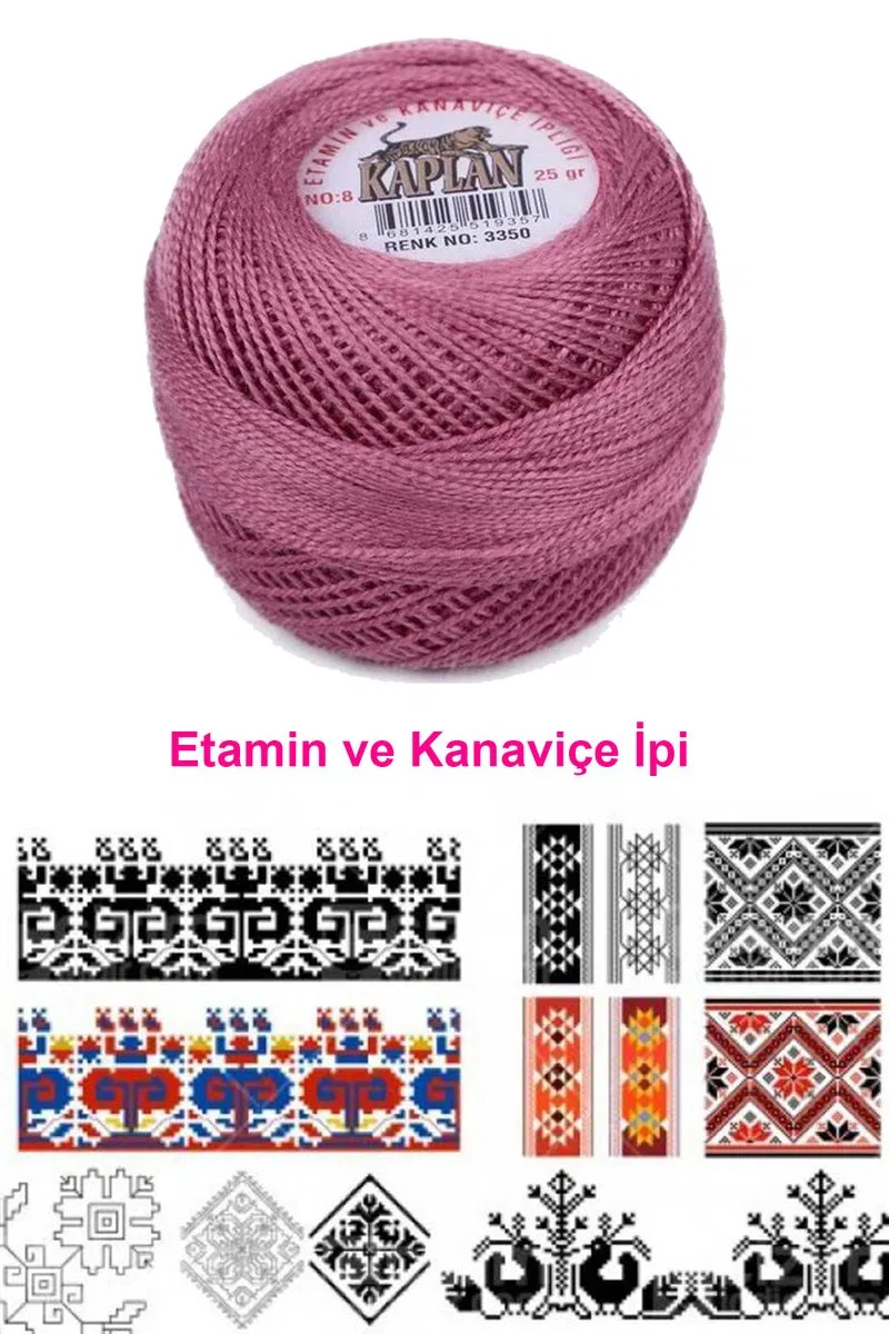Kaplan Etamin Ve Kanaviçe İpi 8 No Kod/Renk: 3350 - Royaleks görsel 2