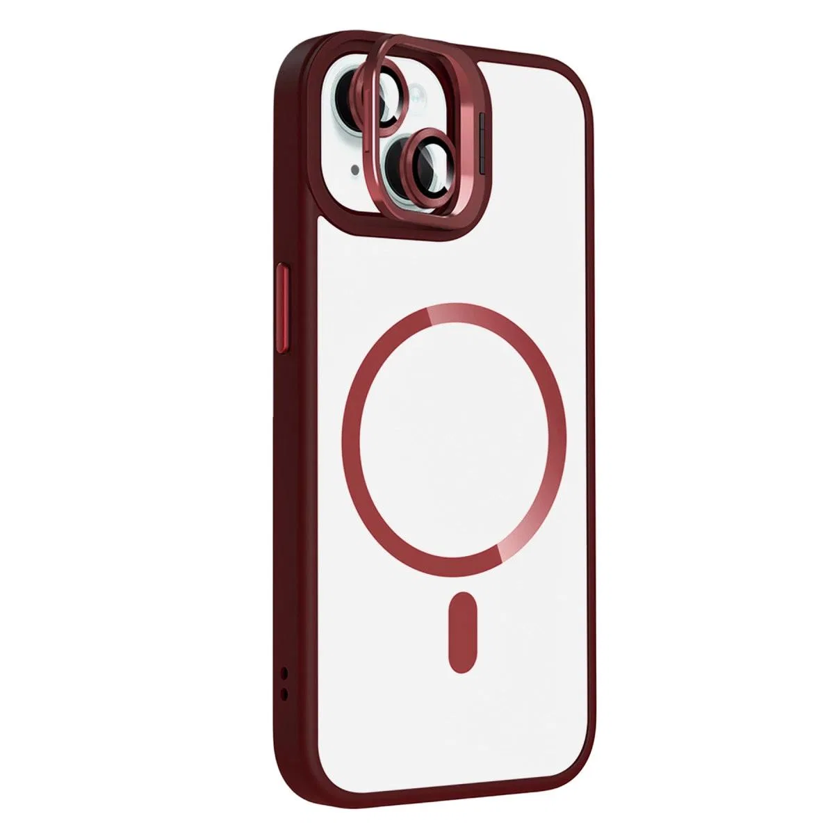 Joko Apple İphone 14 Remim Lensli Magsafe Standlı Kapak - Bordo görsel 2