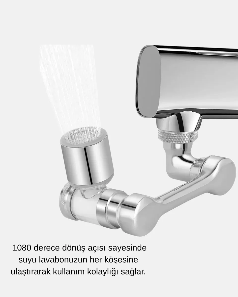 Dönebilir Musluk Başlığı – Lavabo Temizliği ve El-Yüz Yıkamada Maksimum Rahatlık görsel 4