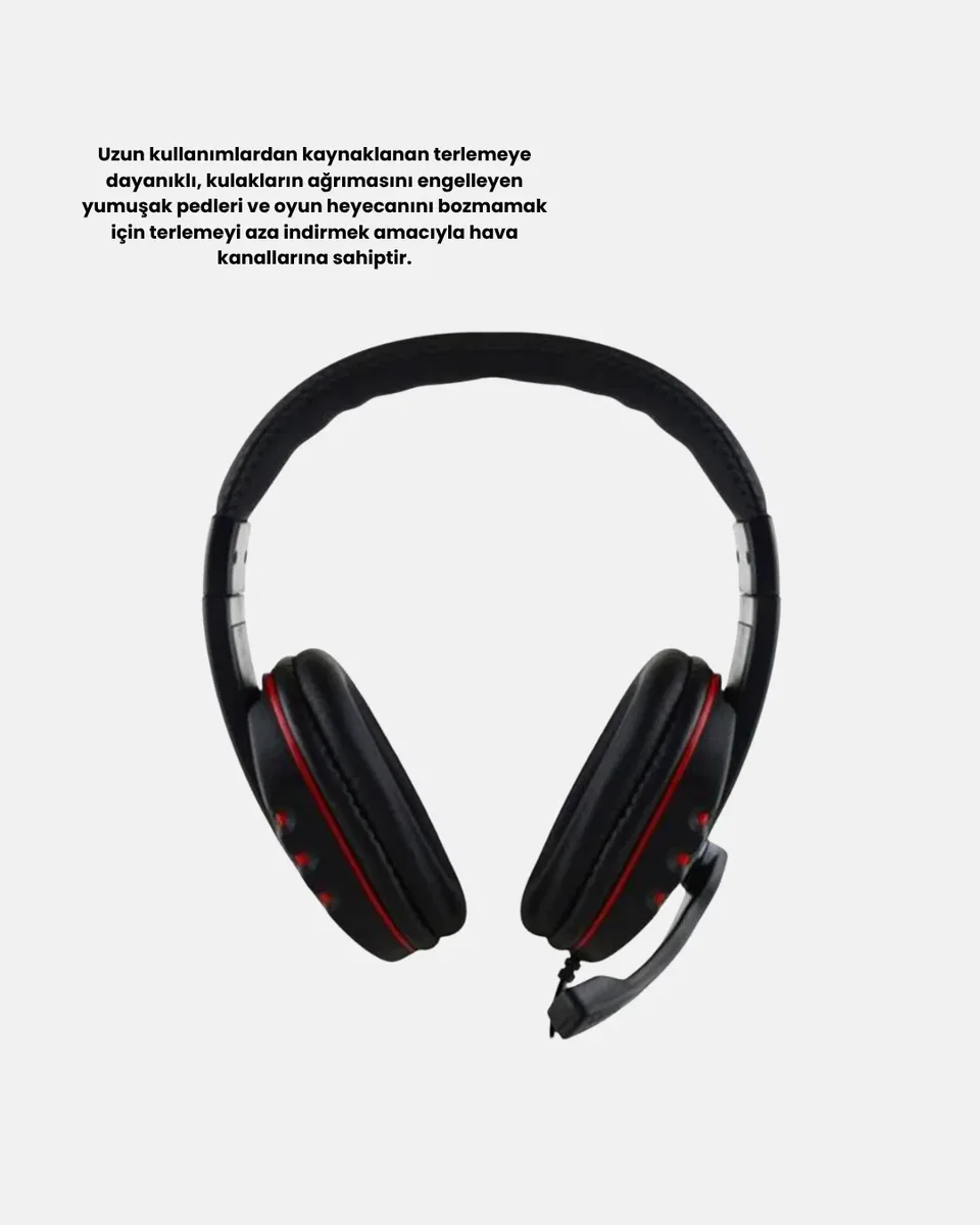 Rahat ve Dayanıklı Mikrofonlu Oyun Kulaklığı – Stereo Ses, Ayarlanabilir Kafa Bandı görsel 5