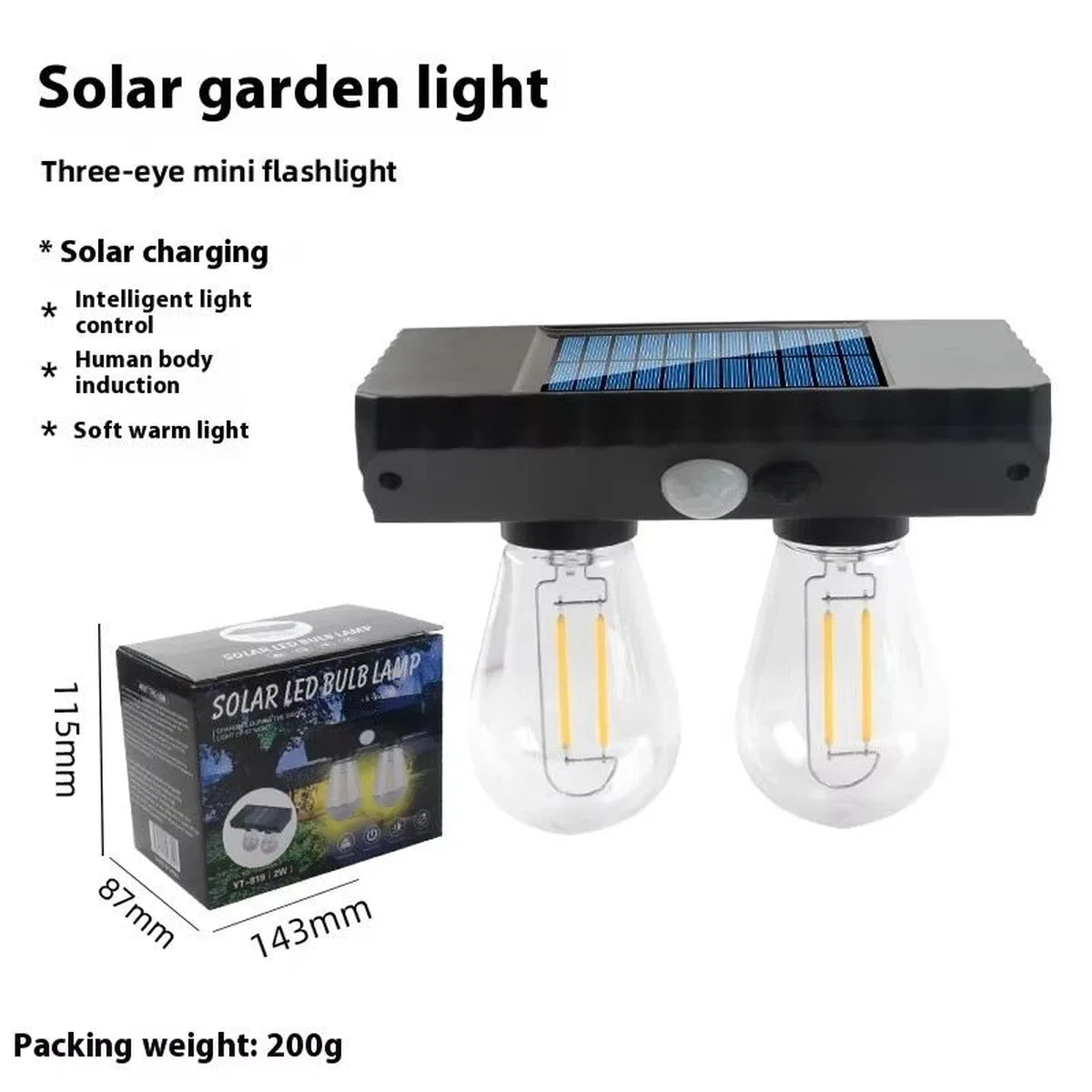 Fithome Yt-819 2 Watt Suya Dayanıklı Hareket Sensörlü Solar Led Lamba görsel 2