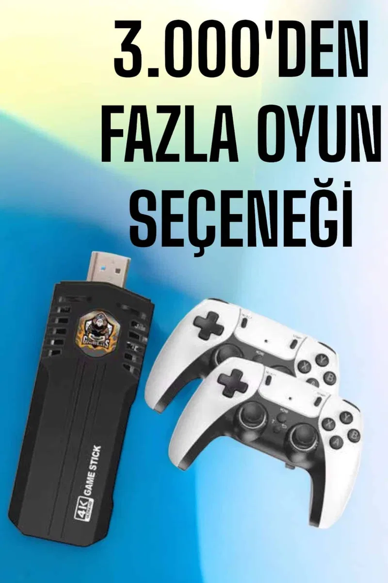 8K Android TV Gme Stick Video Oyun Konsolu Aile Retro 35000 Oyunlu Çift Kollu görsel 2