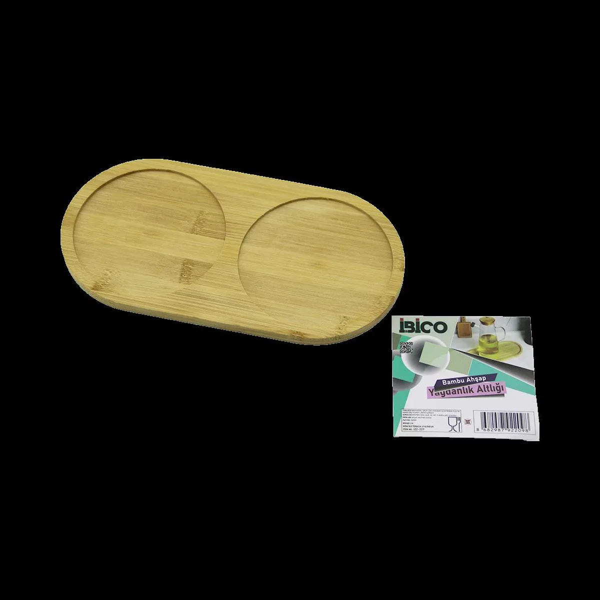 Bambu 2 Bölmeli Oval Mini Tepsi - Yağdanlık Altlık 12x23. 4x0. 8 cm görsel 2