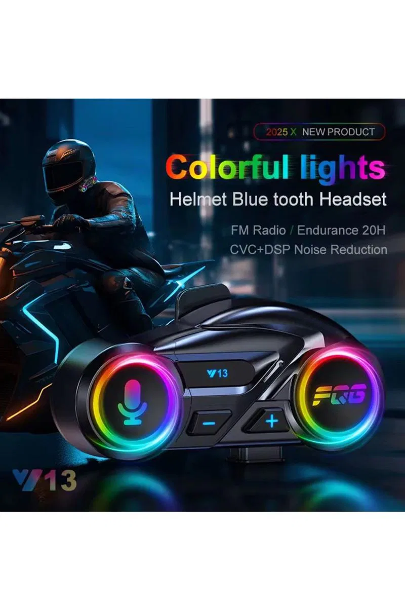 Y13 Motor Kask Kulaklık Rgb Modlu Radyolu Motosiklet Kulaklık 5. 3 Bluetooth Intercom görsel 4