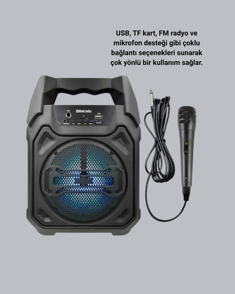 Taşınabilir Bluetooth Hoparlör – FM Radyo, USB, SD Kart ve TWS Özellikli görsel 2