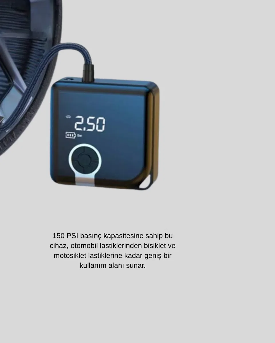 Dijital Ekranlı Diyafram Tip Kompresör 150 PSI Güçlü Motorlu görsel 2
