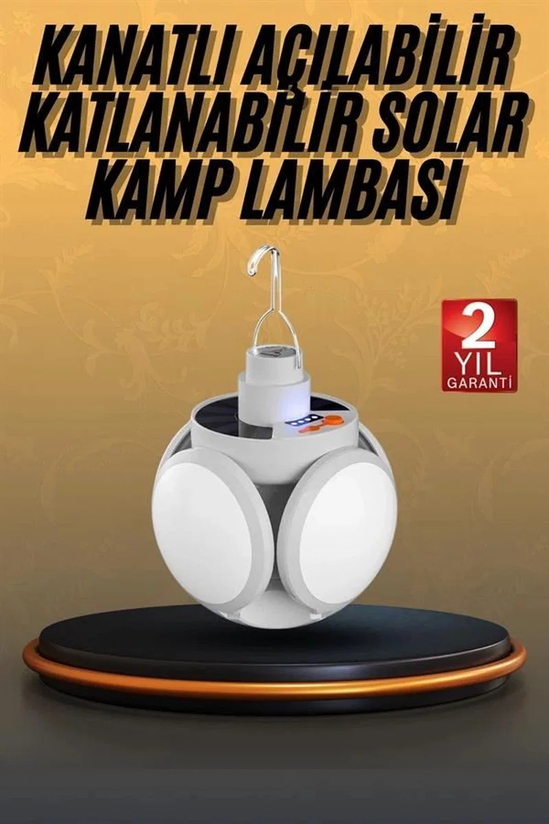 5 Kanatlı Bahçe Aydınlatma Led Askılı Solar Güneş Enerji Usb Sarjlı görsel 2