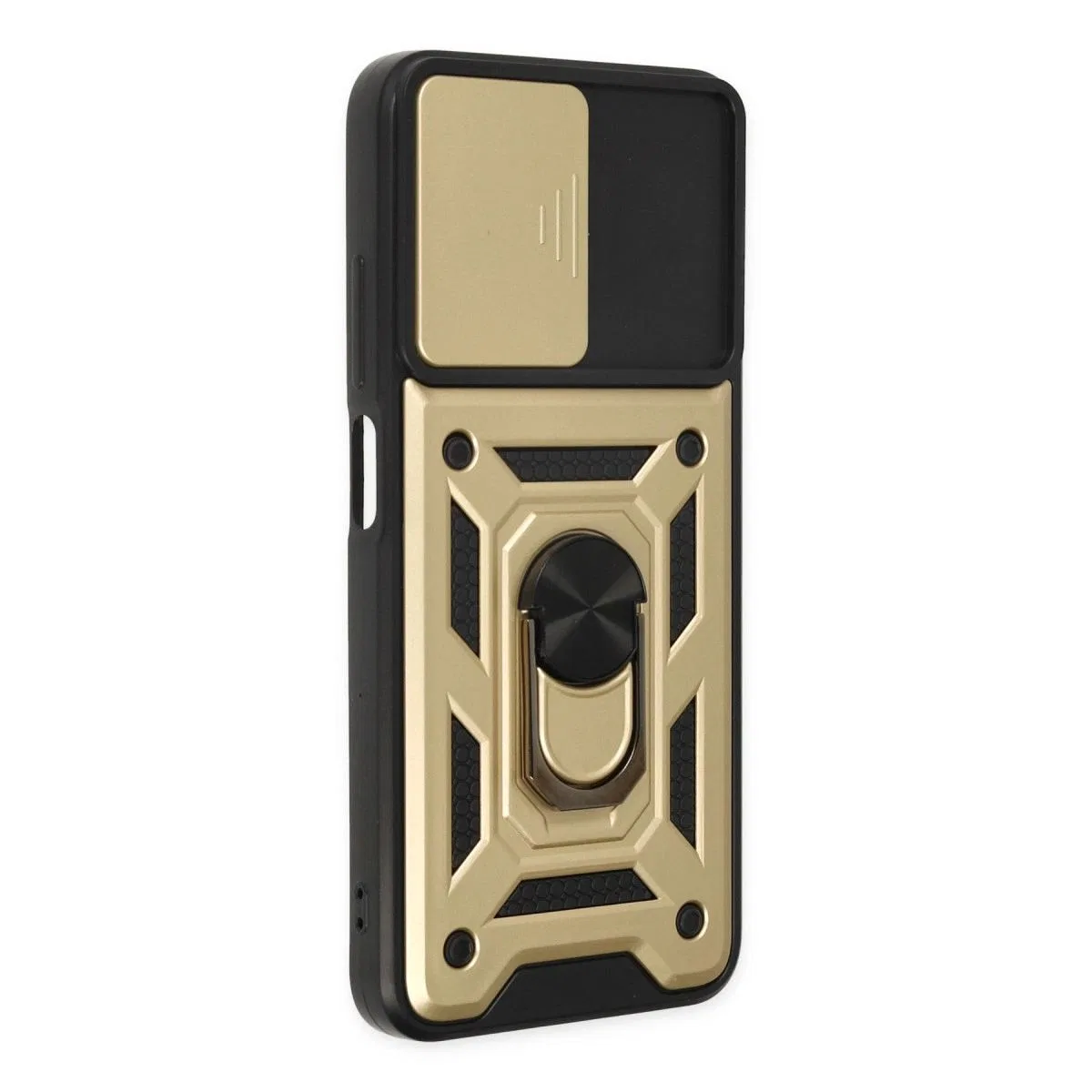 Xiaomi Poco M5 Kılıf Pars Lens Yüzüklü Silikon - Gold görsel 2