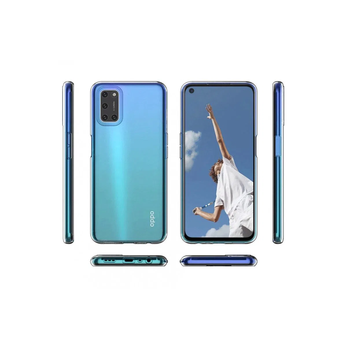 Oppo A52 Kılıf Lüx Şeffaf Silikon görsel 3