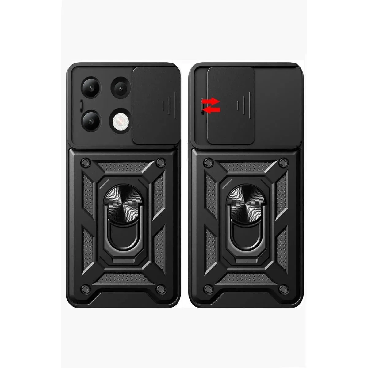 Xiaomi Redmi Note 13 4g Kılıf Pars Lens Yüzüklü Silikon - Kırmızı görsel 3